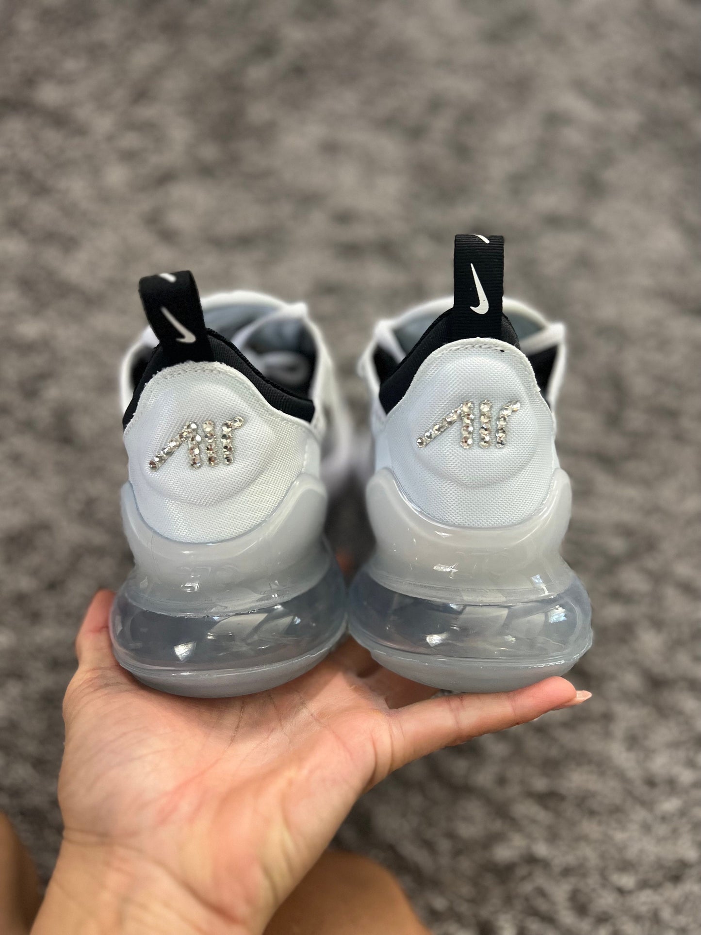 White Swarvoski air max 270 for women