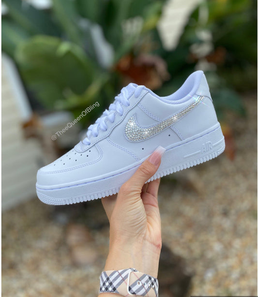 Womens Nike Airforce 1s with Swarvoski crystals, custom airforce ones, custom airforce 1s