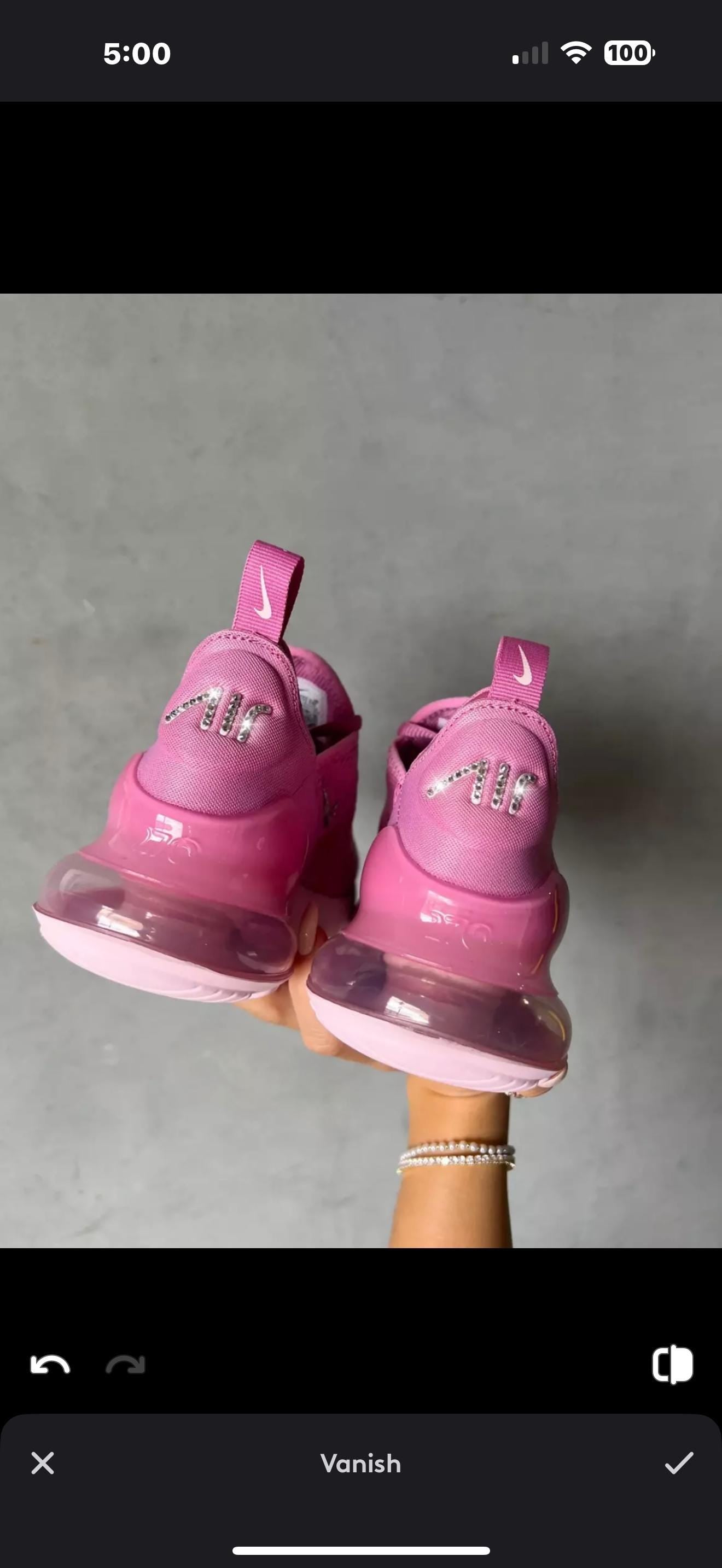 Pink AIRMAX 270 with Swarvoski crystals