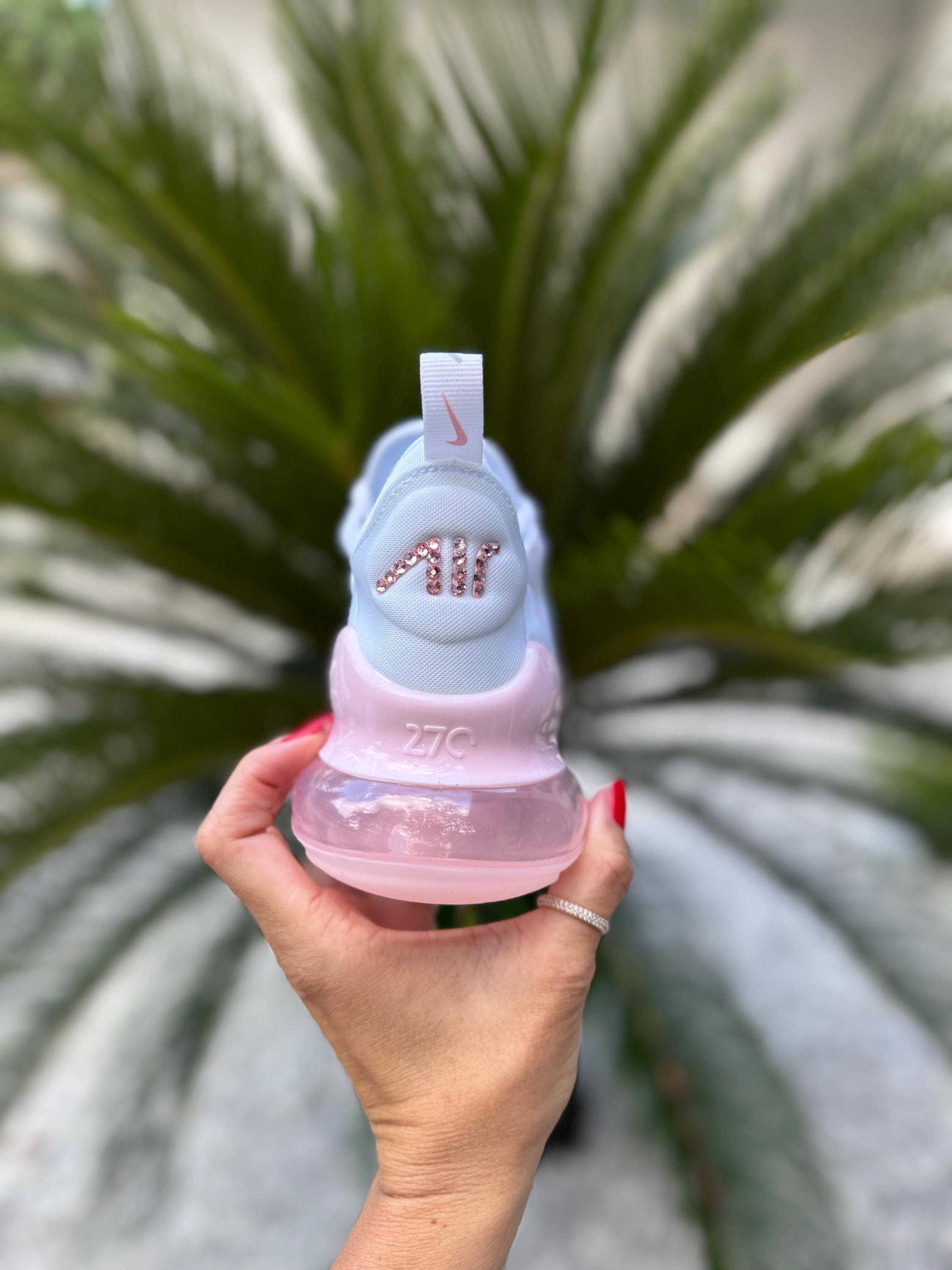 Womens Baby pink AIRMAX 270 with crystals