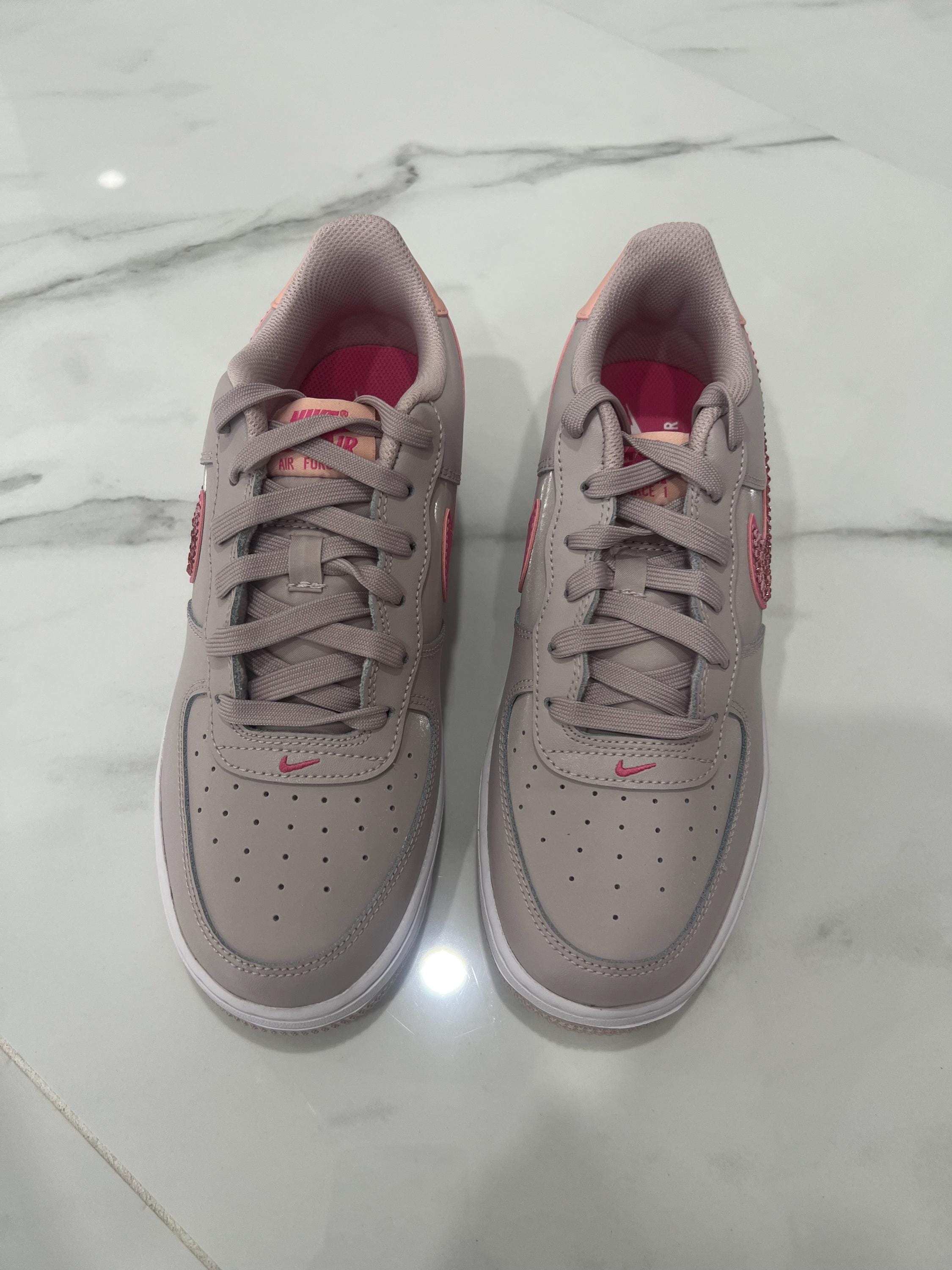 Swarovski Crystal Air Force 1: Pink Bling Sneakers, Size 8.5