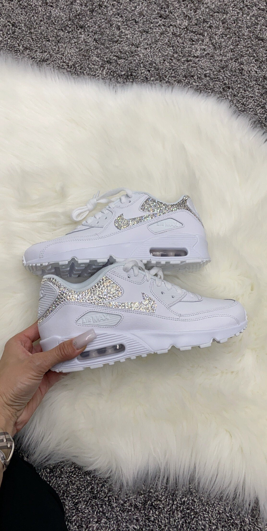 Womens air max 90 with swarvoski crystals, custom air max 90, Nike Airmax 90 with Swarvoski crystals