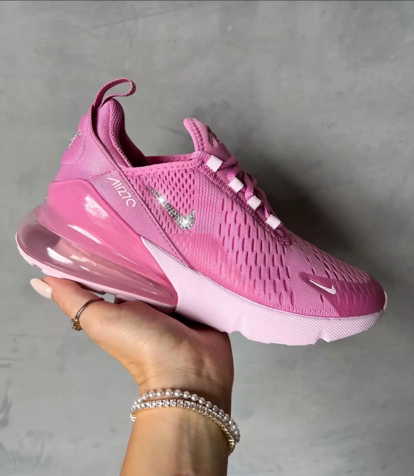 Pink AIRMAX 270 with Swarvoski crystals