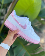 Pink airforce 1s with Swarvoski crystals