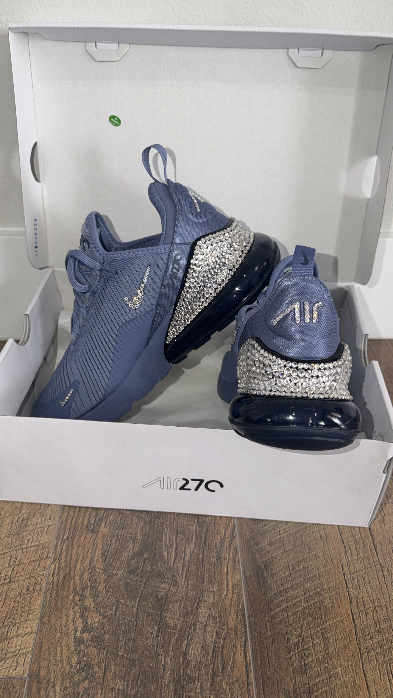 NEW! Midnight navy Swarvoski  air max 270 for women