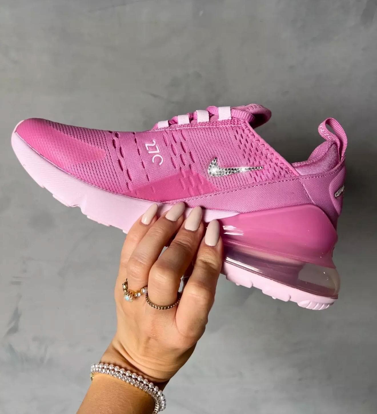 Pink AIRMAX 270 with Swarvoski crystals