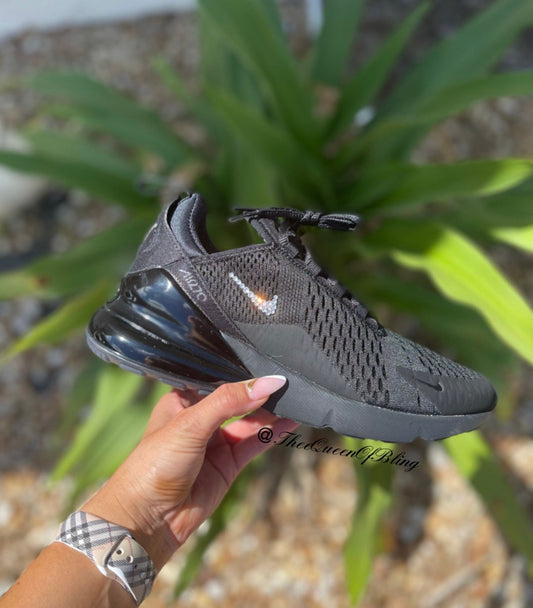 Women’s black Nike Air max 270 with Swarvoski crystals