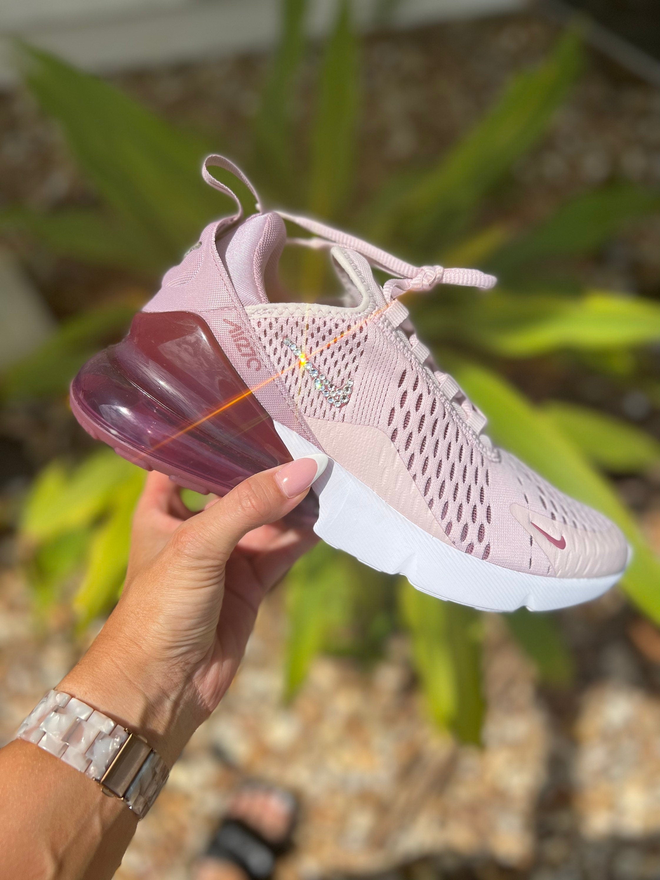 RARE**Womens Nike Airmax 270 “barely rose” with crystals