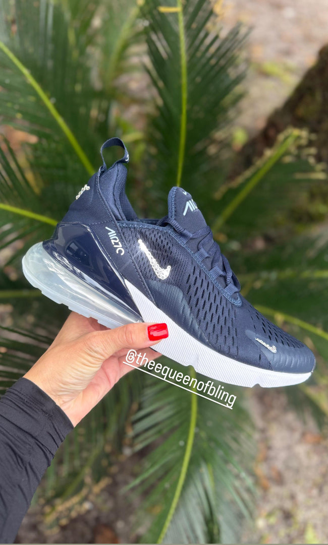 Authentic Navy AIRMAX 270 with Swarvoski crystals Hover Image