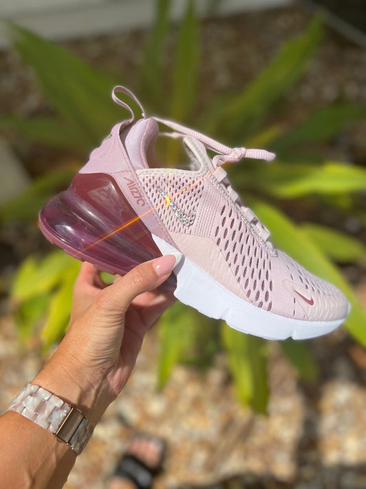 Womens Nike Airmax 270 “barely rose” with crystals