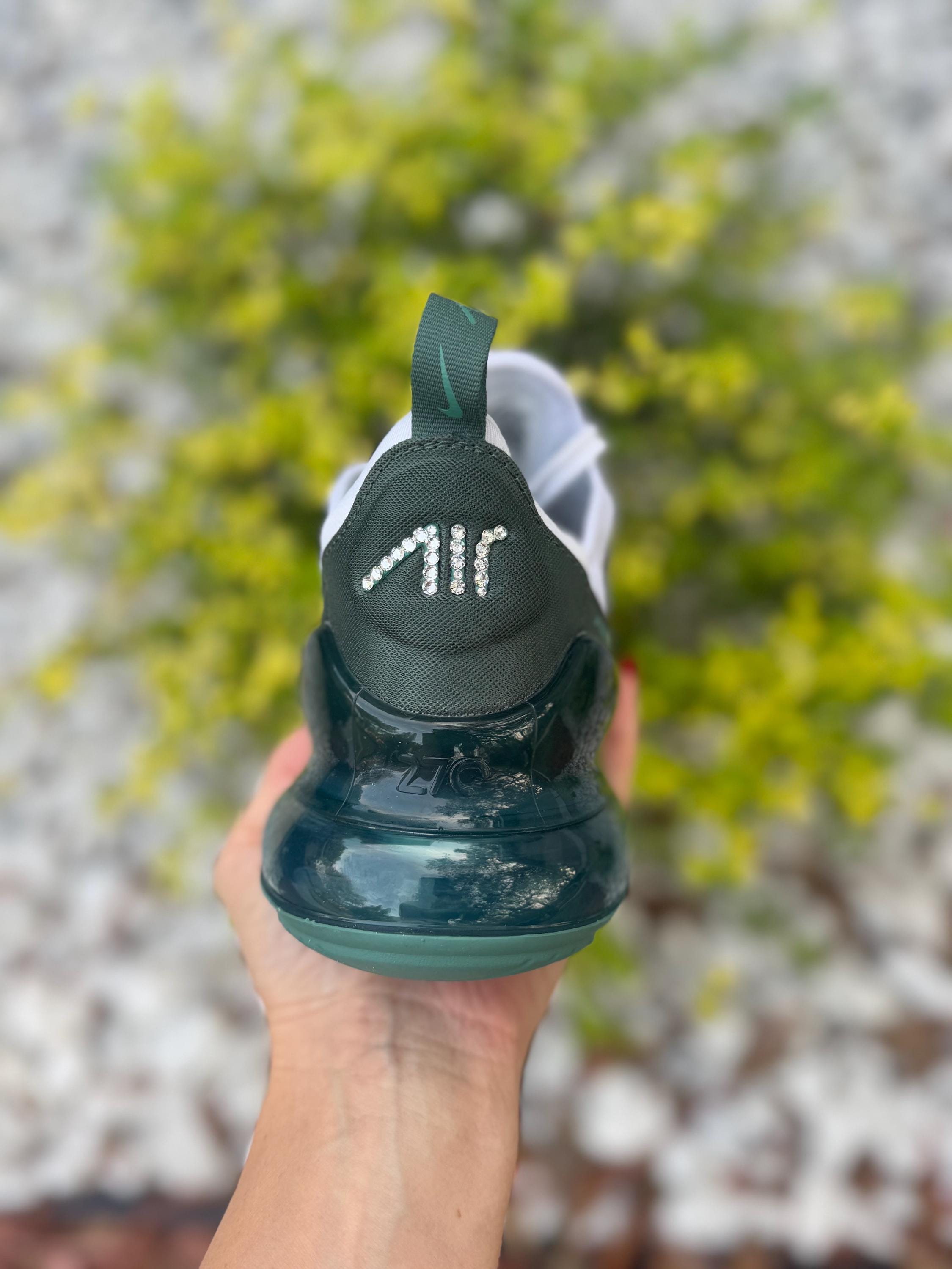 Rare* Emerald green Swarvoski  air max 270 for women