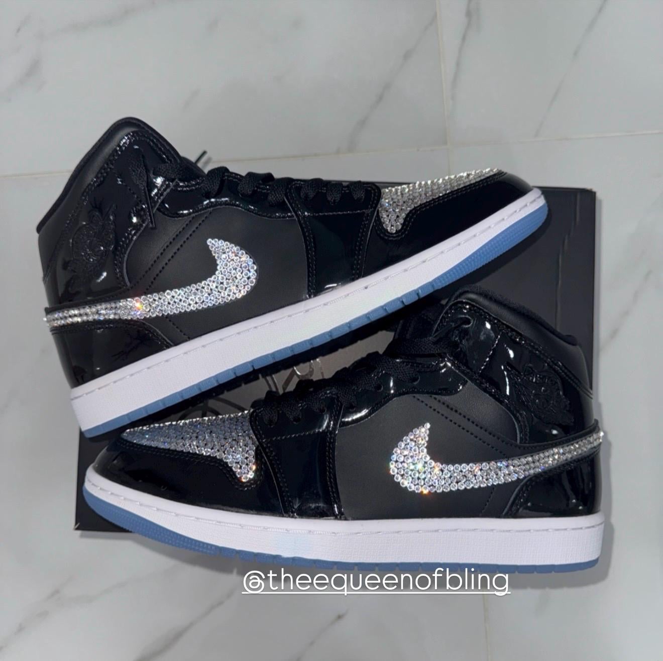 Womens Swarvoski Air Jordan 1 Mid shoes