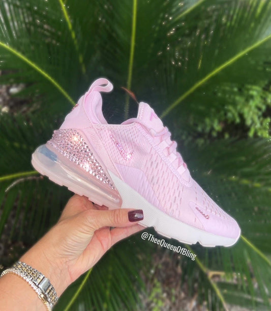 Baby pink air max 270 with Swarvoski Crystals, Baby pink airmax 270 , Women’s Air max 270
