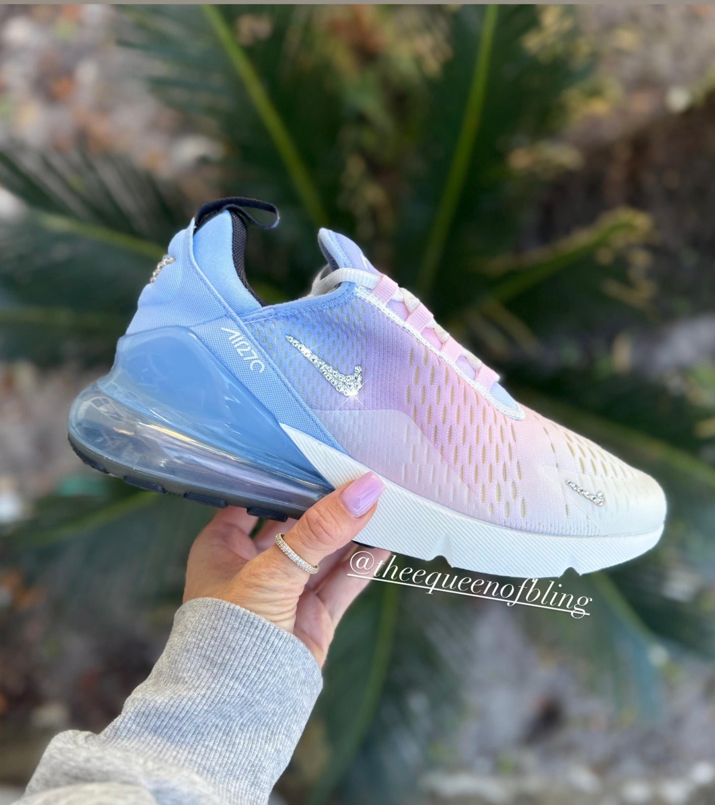 Bling womens AIRMAX 270 with Swarvoski crystals Size 9 ready to ship!