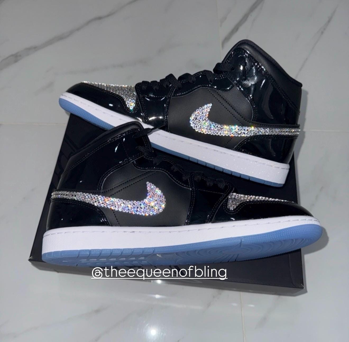 Womens Swarvoski Air Jordan 1 Mid shoes