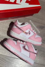 Baby Pink toddler dunks with crystals , 1st birthday shoes, girls 1st birthday outfit