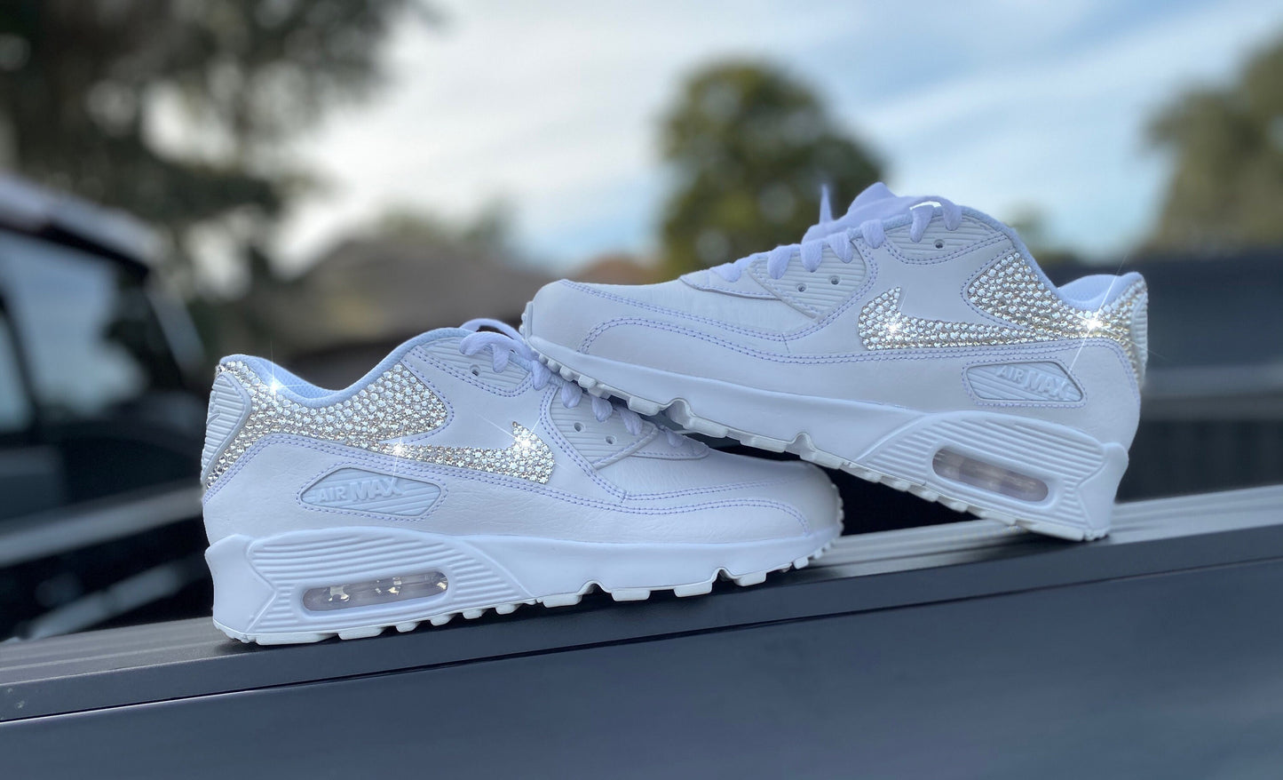 Womens air max 90 with swarvoski crystals, custom air max 90, Nike Airmax 90 with Swarvoski crystals