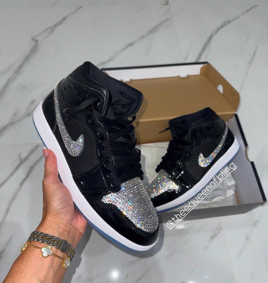 Womens Swarvoski Air Jordan 1 Mid shoes