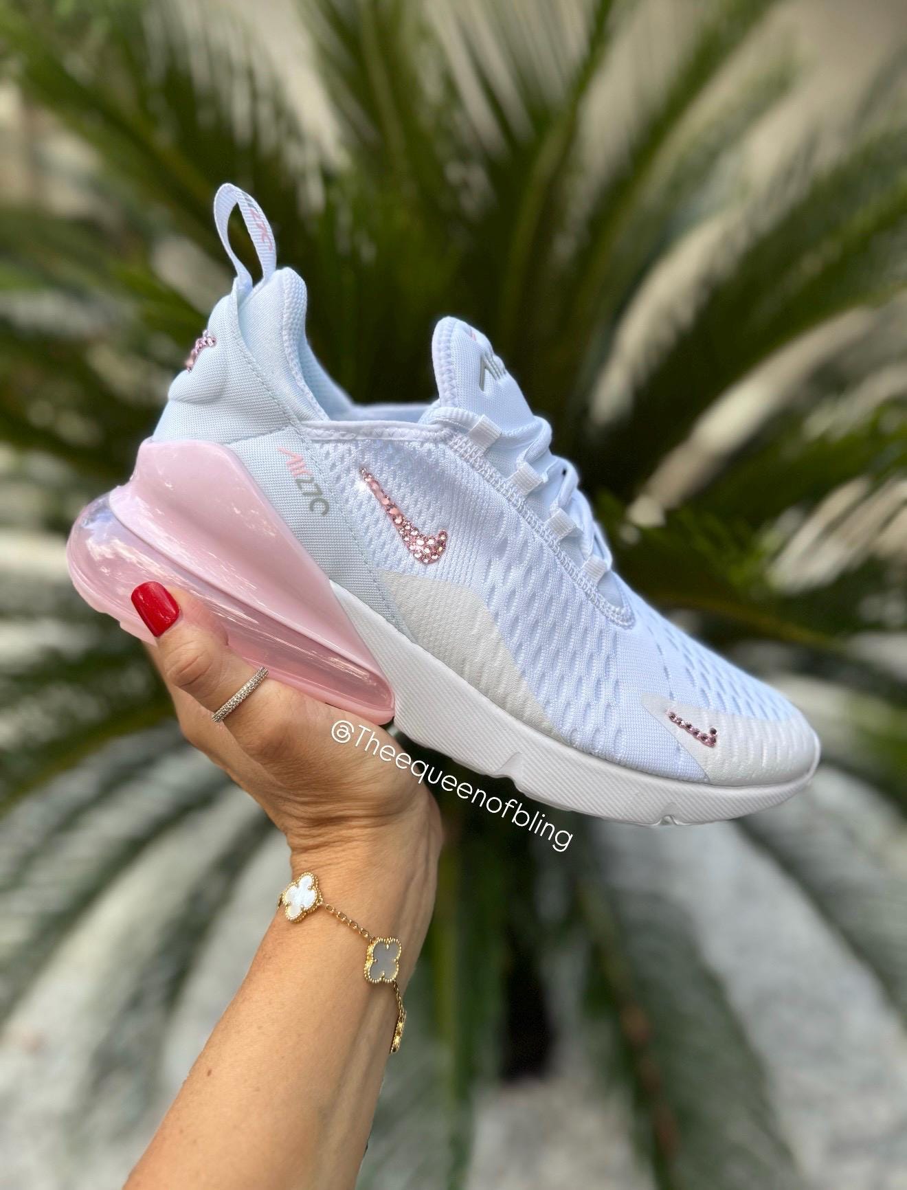 Womens Baby pink AIRMAX 270 with crystals