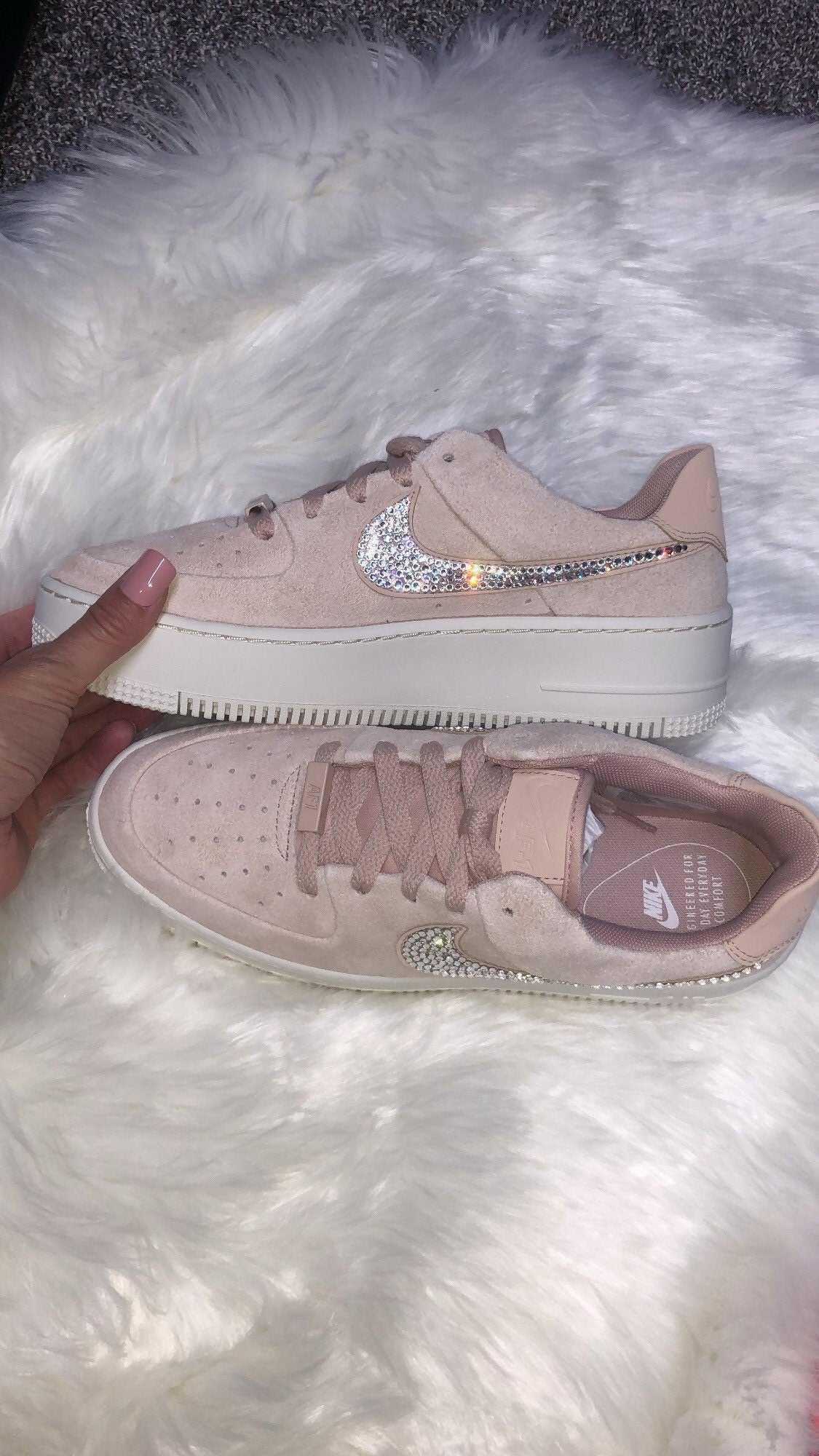 Womens Nike Airforce 1 Sage Low, Swarovski Crystal Detail