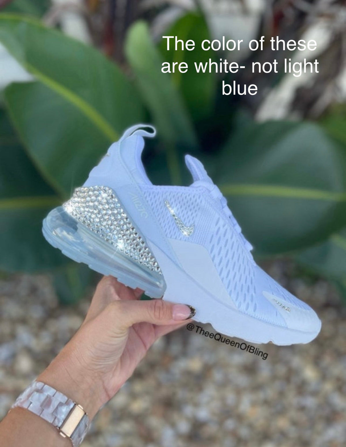 Women’s WHITE  Air max 270 with Swarvoski crystals