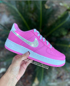 Hot Pink Air Force 1: Women's Sneakers with Swarovski Crystals