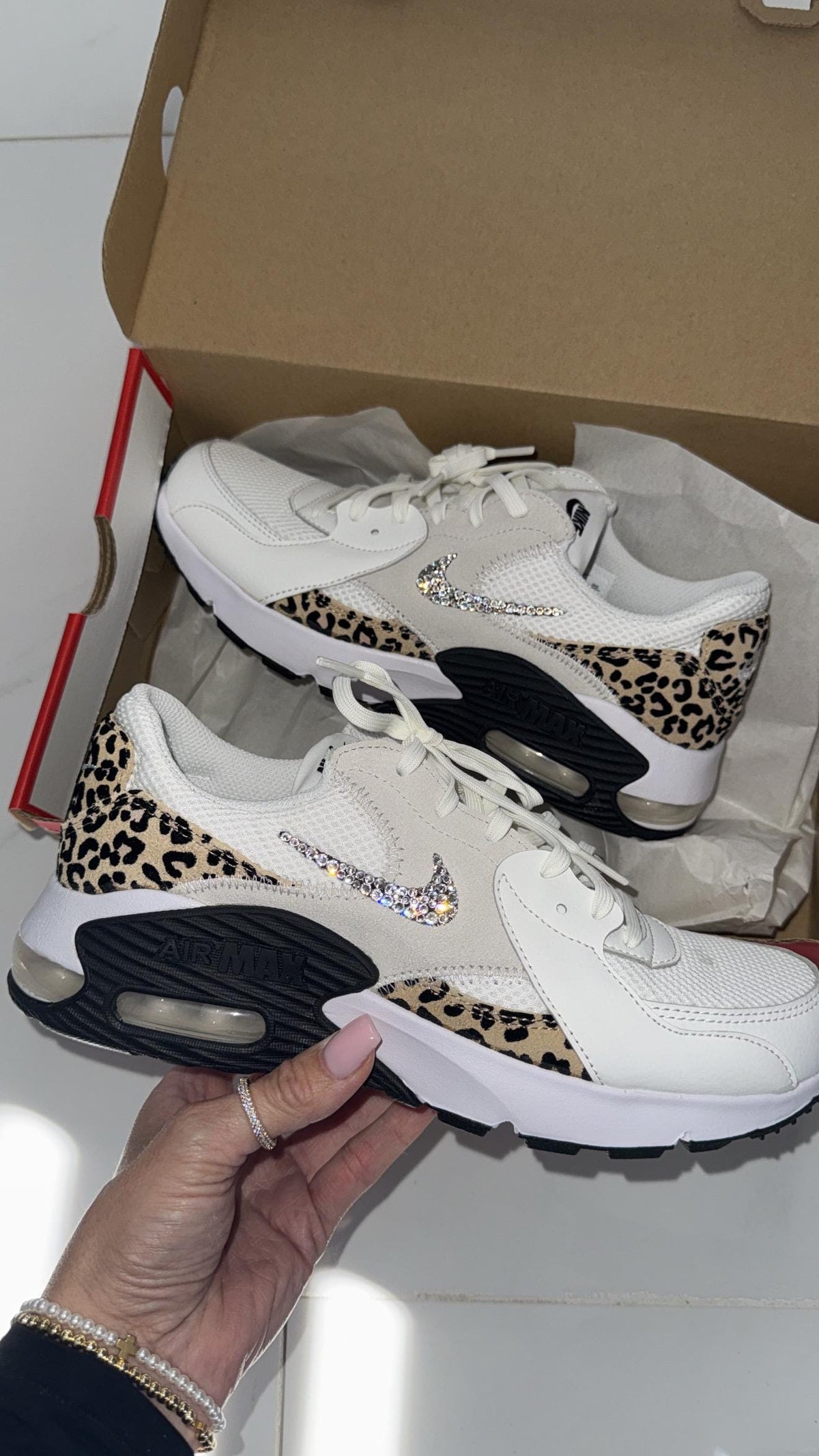 Womens bling leopard AIRMAX excee with crystals