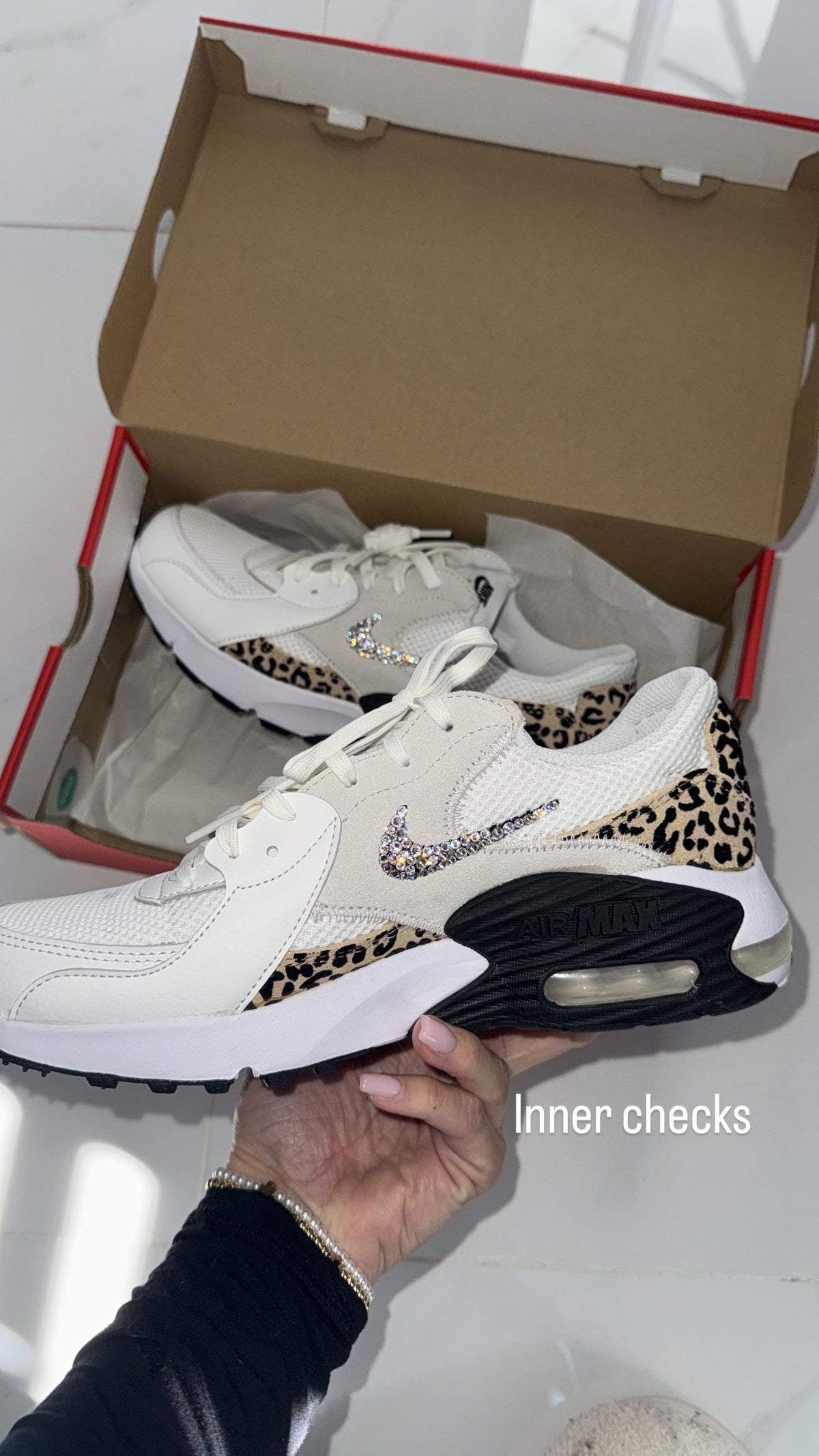 Womens bling leopard AIRMAX excee with crystals