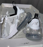 White Swarvoski  air max 270 for women