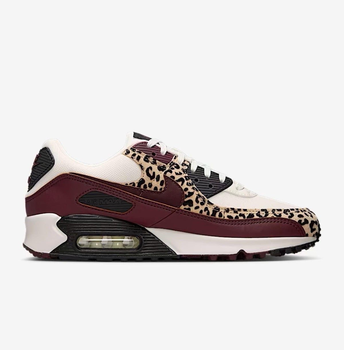 RARE Swarvoski  air max 90 women- black sail/burgundy crush