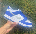Womens/Girls blue dunks with Swarvoski crystals