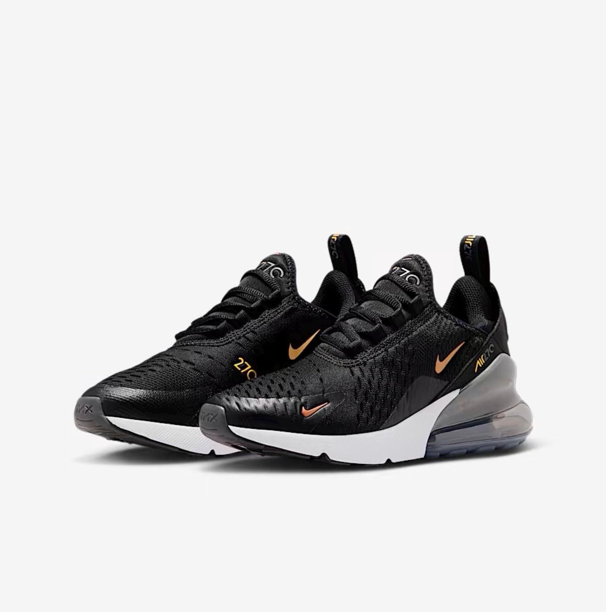 Black and gold womens AIRMAX 270 with gold Swarvoski crystals