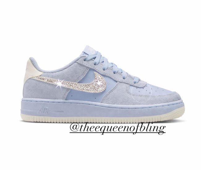 Baby blue airforce 1s with Swarovski® Crystals Main Image