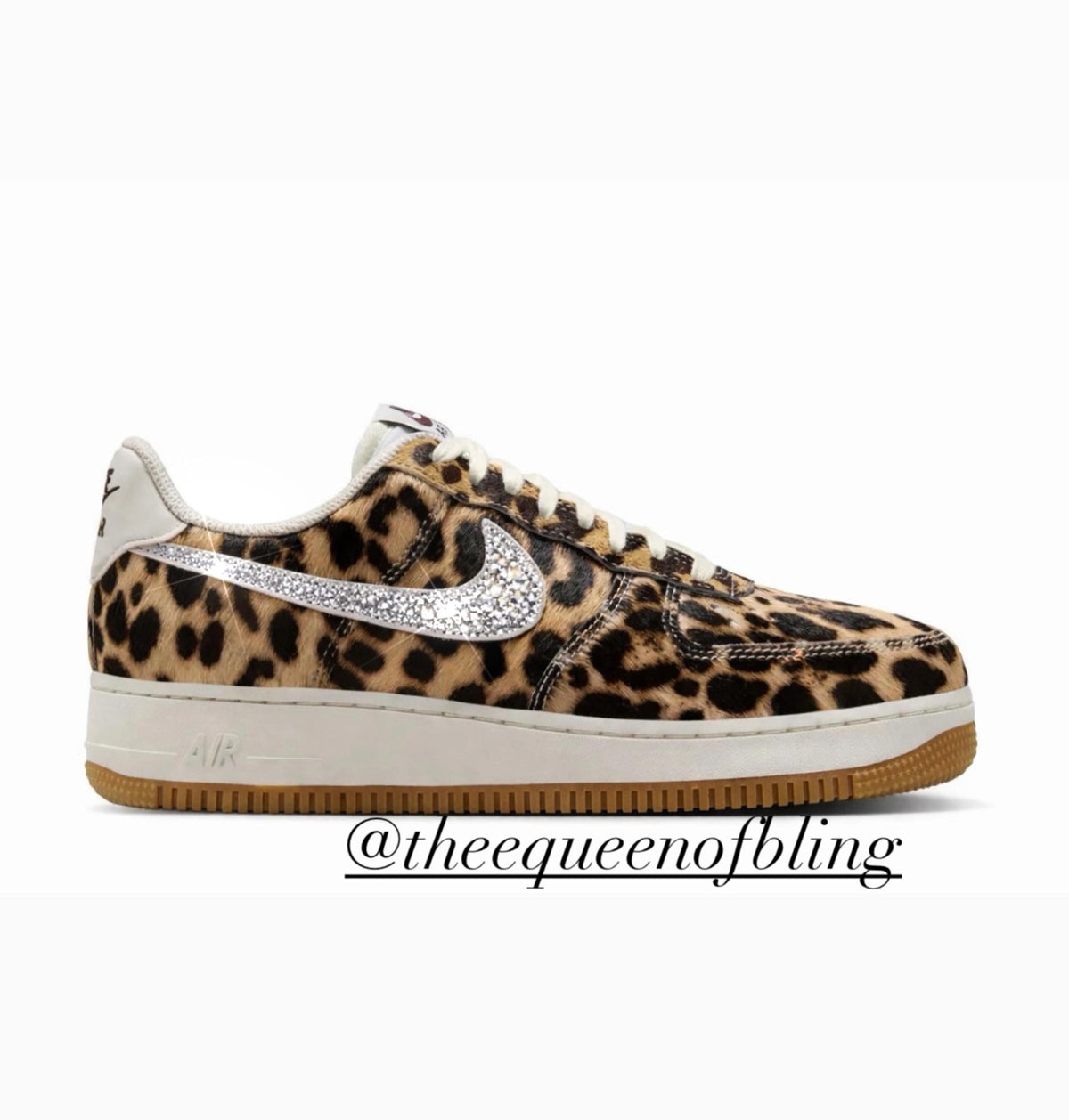 Womens leopard airforce 1 with Swarvoski crystals