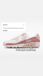 Womens particle pink Swarvoski air max 90
