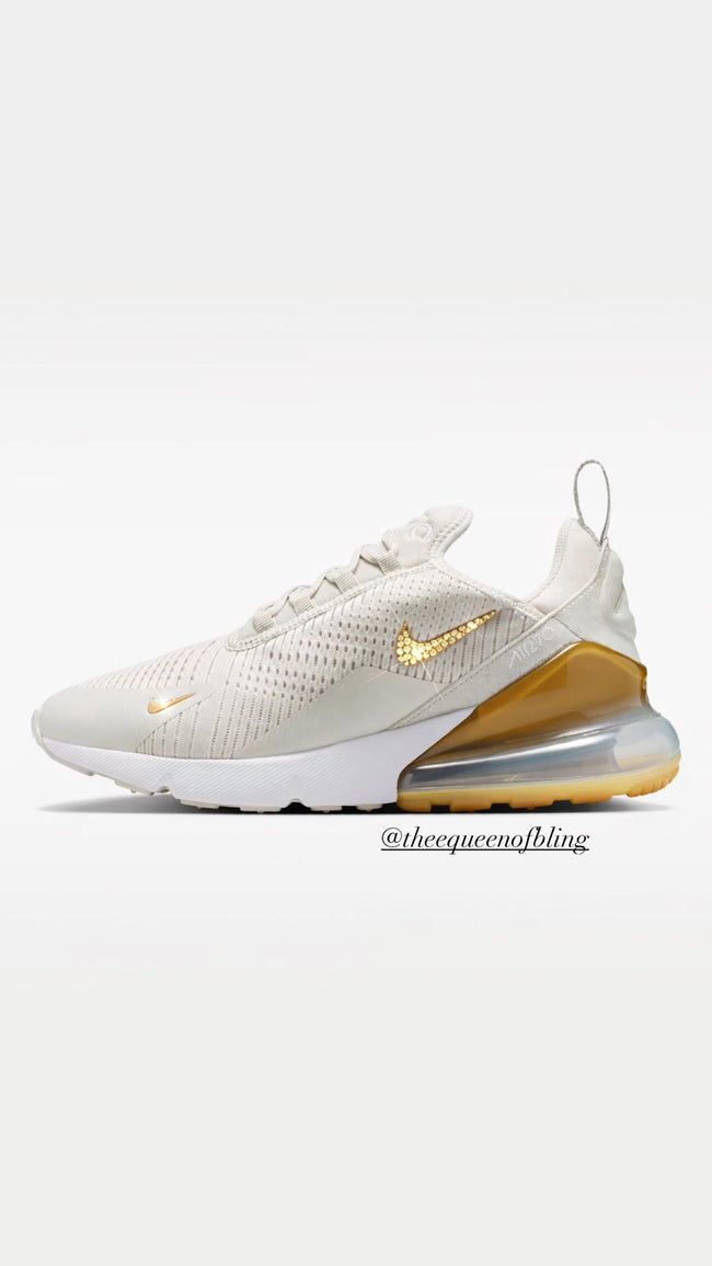 NEW!  Cream and gold Swarvoski  air max 270 for women Main Image