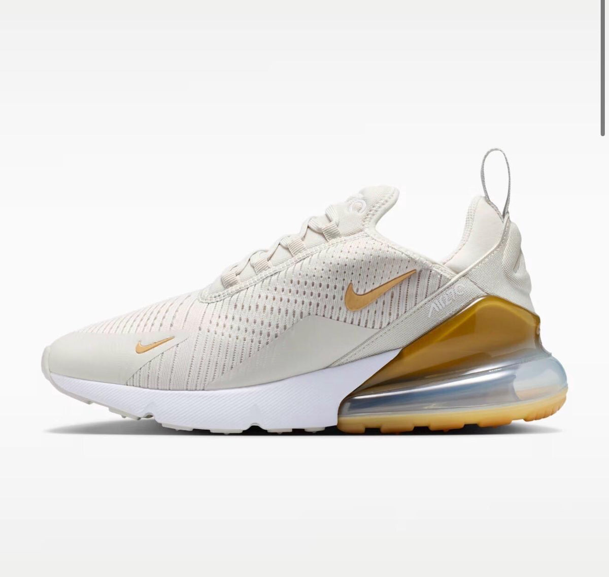 NEW!  Cream and gold Swarvoski  air max 270 for women