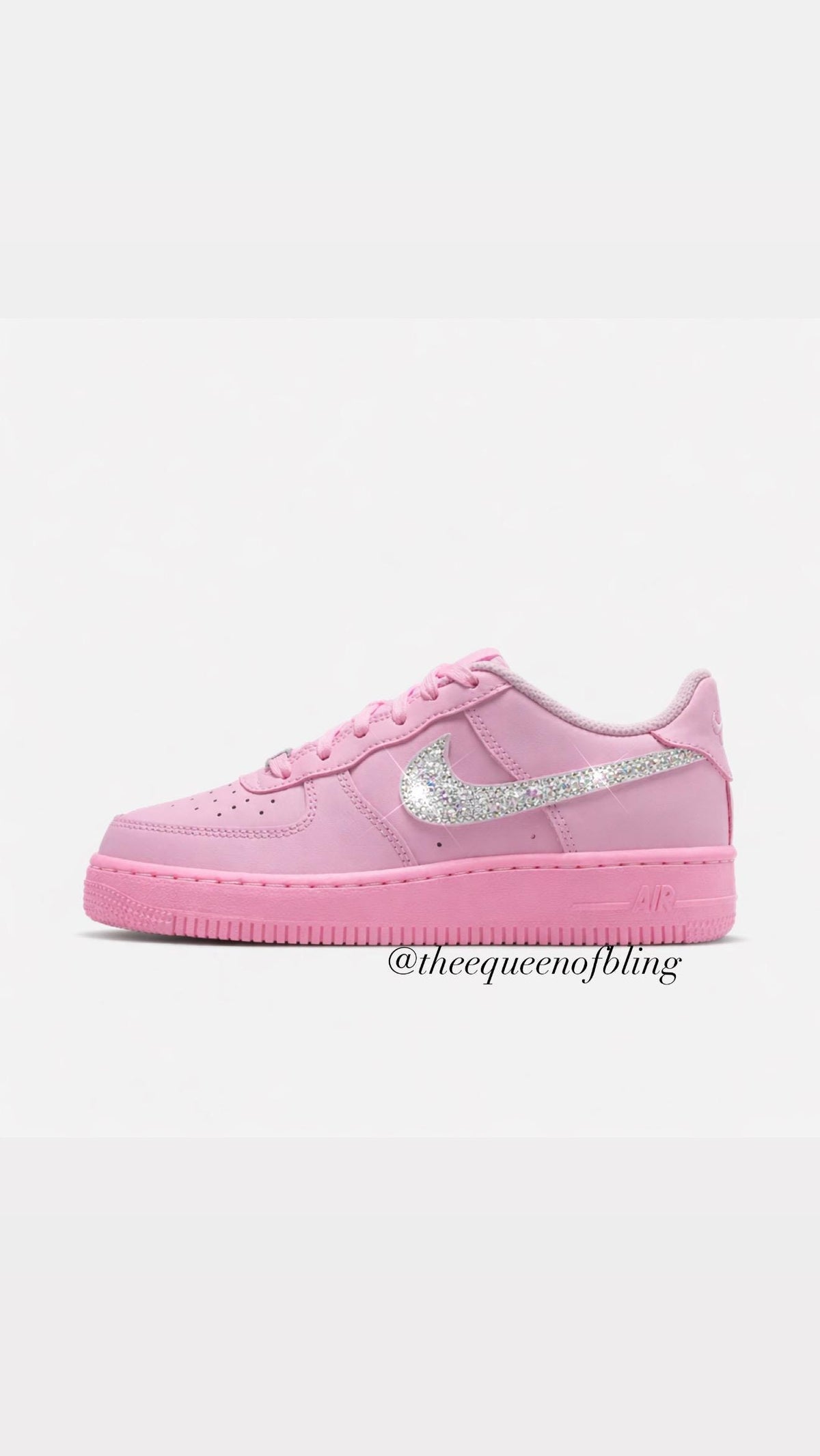 Pink airforce 1s with Swarvoski crystals