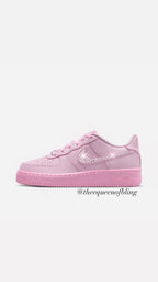 Pink airforce 1s with Swarvoski crystals