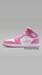 New! Womens Air Jordan 1 mid with Swarovski crystals