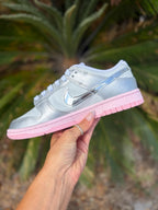 Womens pink and silver  dunk low LX with Swarovski crystals