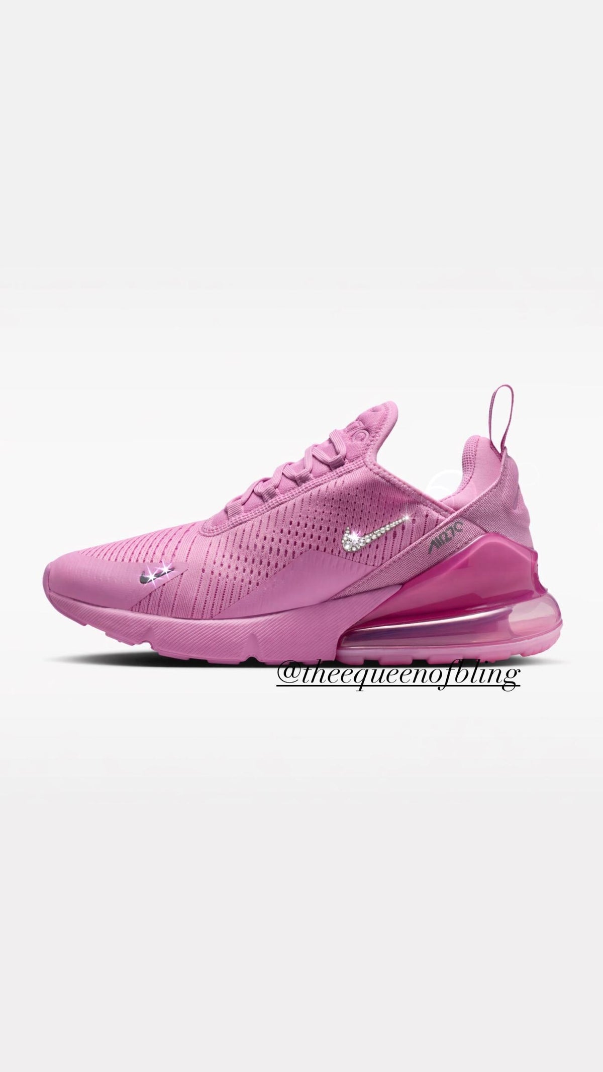 Womens light magenta AIRMAX 270 with Swarvoski crystals