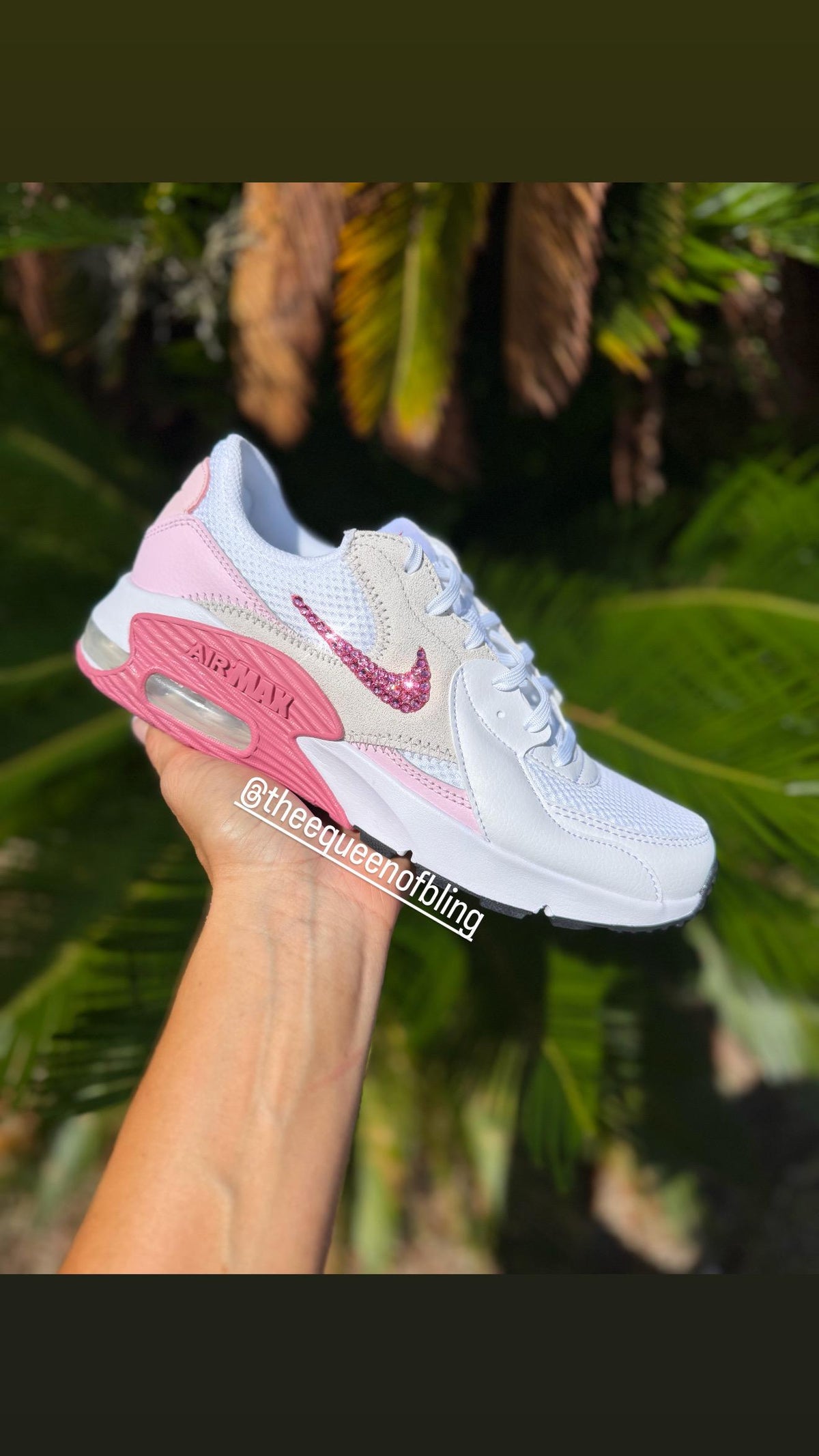 Womens bling pink AIRMAX excee with Swarvoski crystals