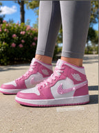 New! Womens Air Jordan 1 mid with Swarovski crystals