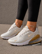 NEW!  Cream and gold Swarvoski  air max 270 for women