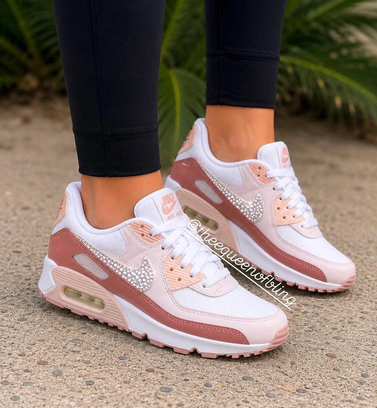 Womens particle pink Swarvoski air max 90