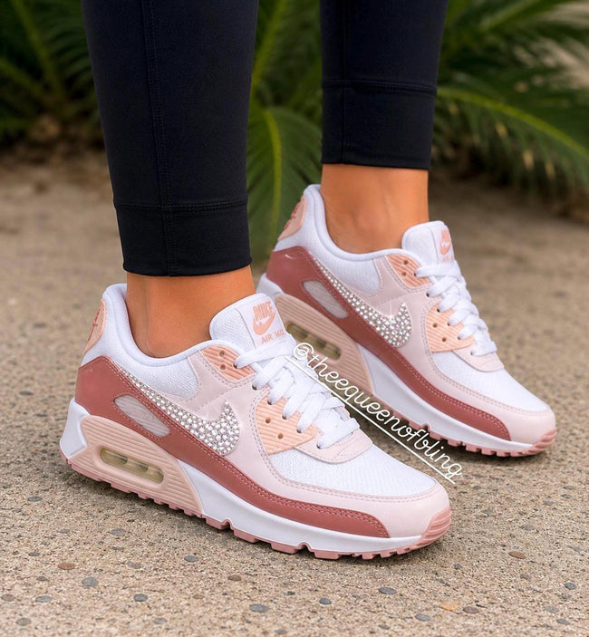 Womens particle pink Swarvoski air max 90 Hover Image