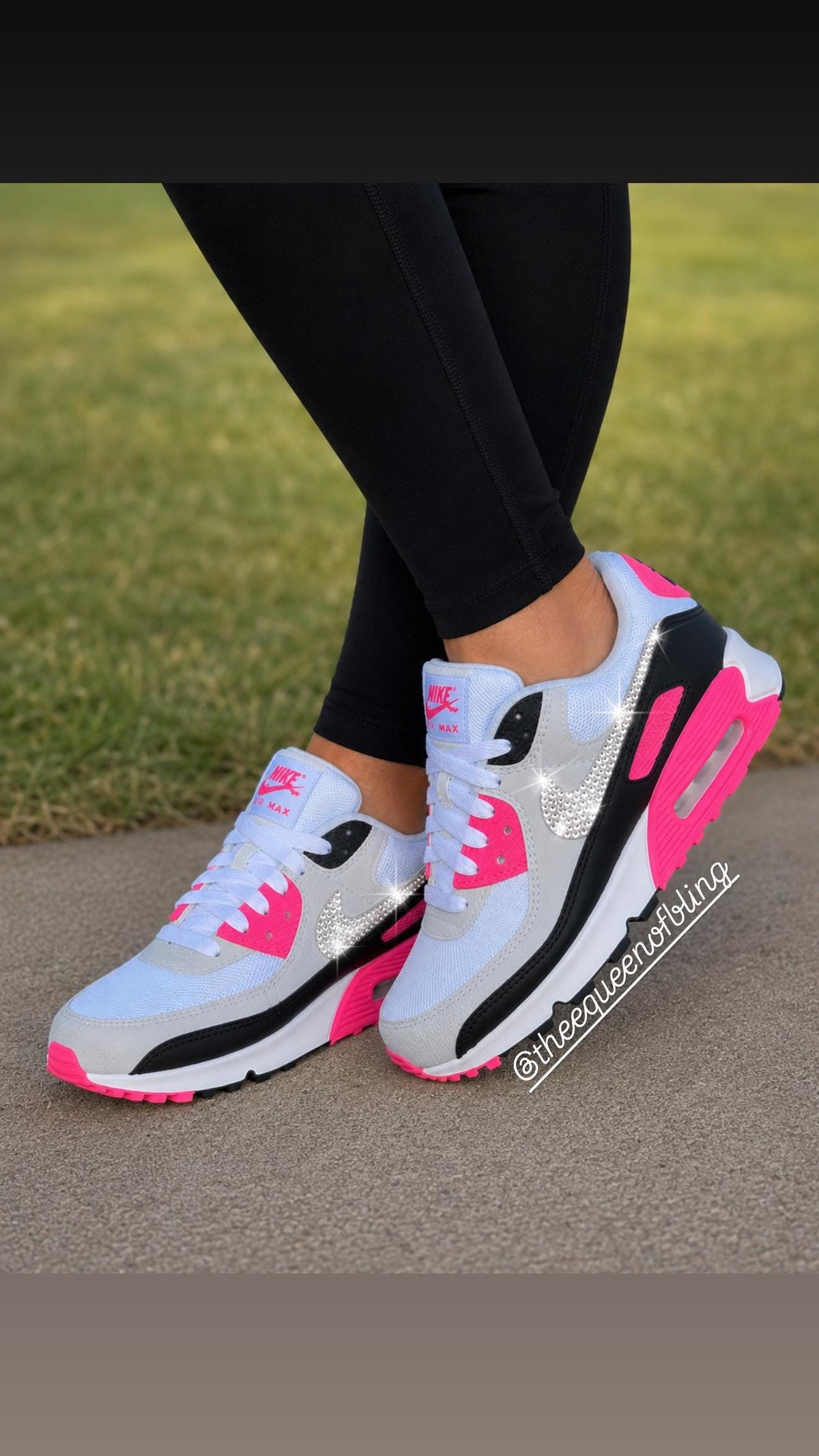 Womens pink bling air max 90