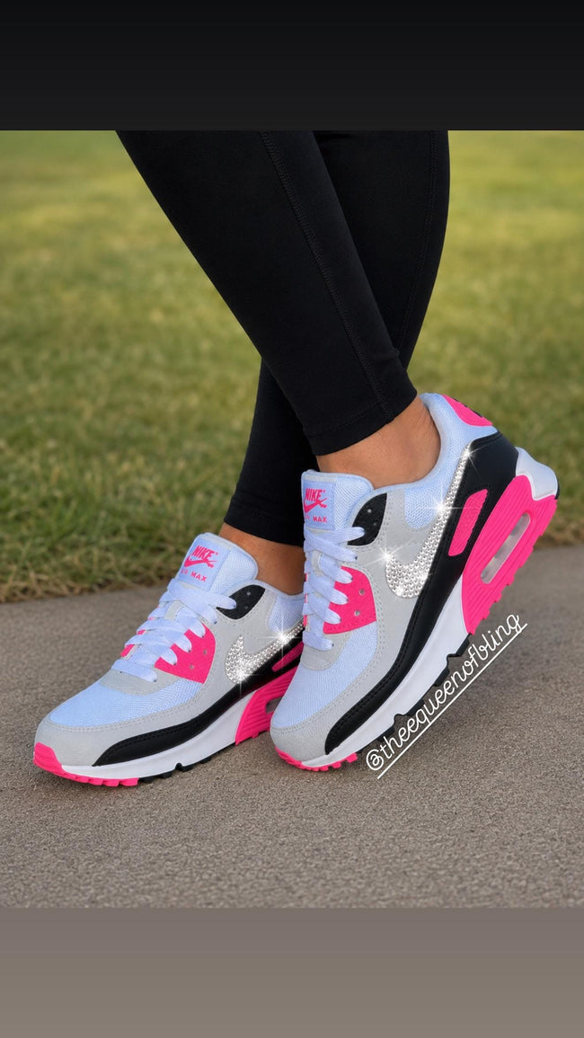 Womens pink bling air max 90 Hover Image