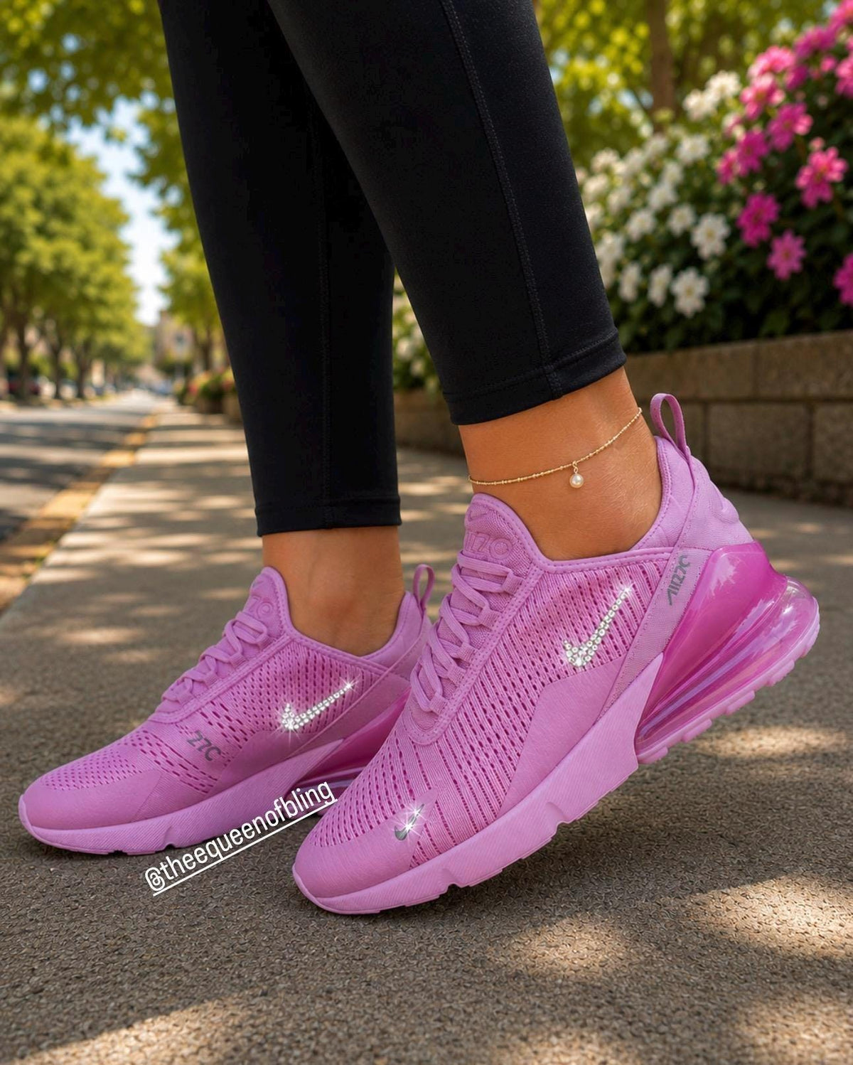Womens light magenta AIRMAX 270 with Swarvoski crystals